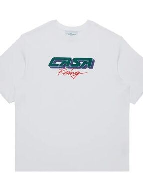 Casablanca White 'CASA Racing' Short Sleeve Tee